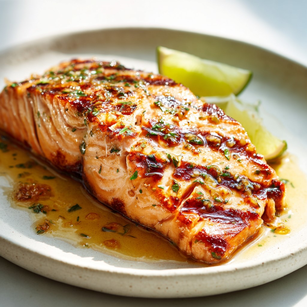 Grilled Salmon Garlic Lime Butter – Fresh Flavor-Packed